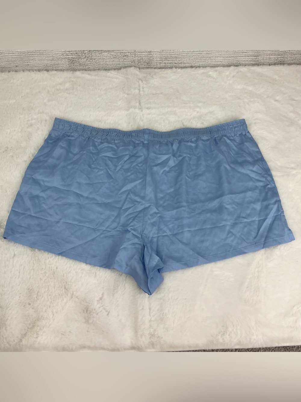 PINK Victoria's Secret Tencel Boxy Pajama Shorts - Light Blue Satin Boxer Shorts - Picture 9 of 9